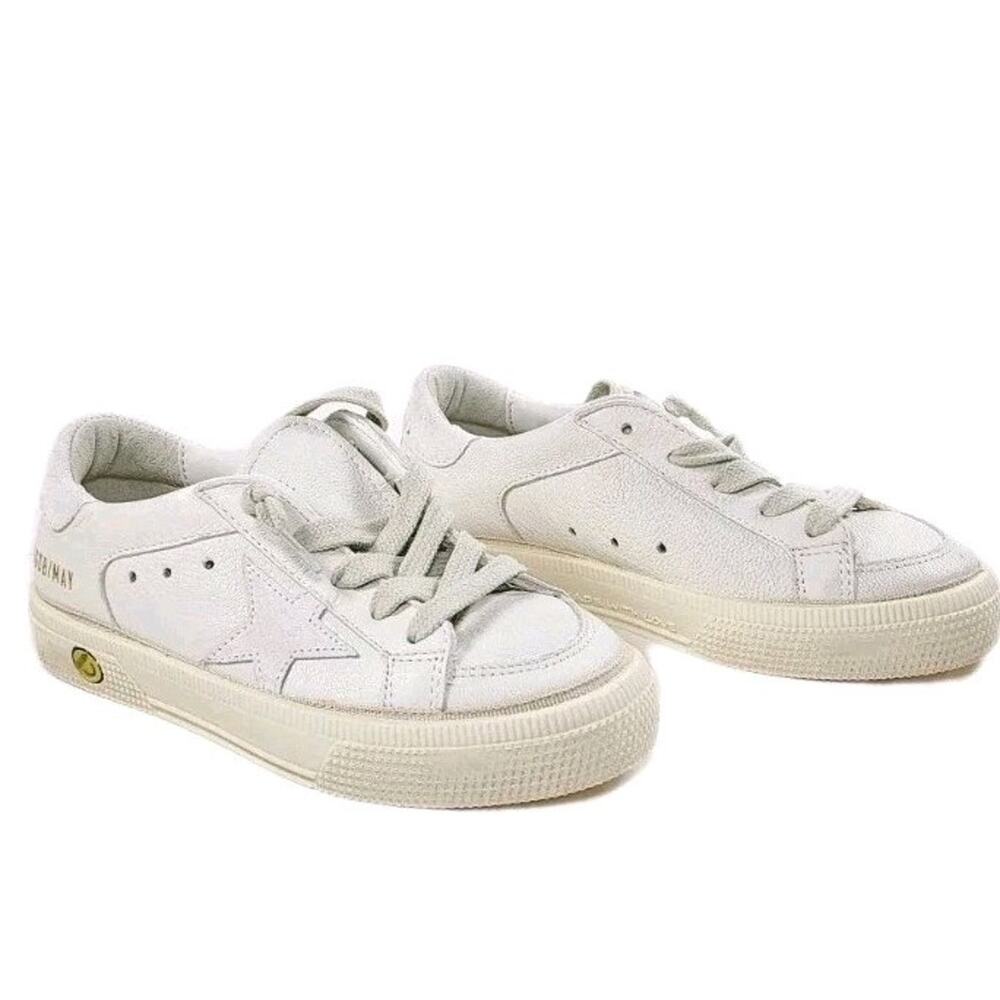 Golden Goose Kids Unisex May Leather Low-Top Star Sneakers Shoes EU29
